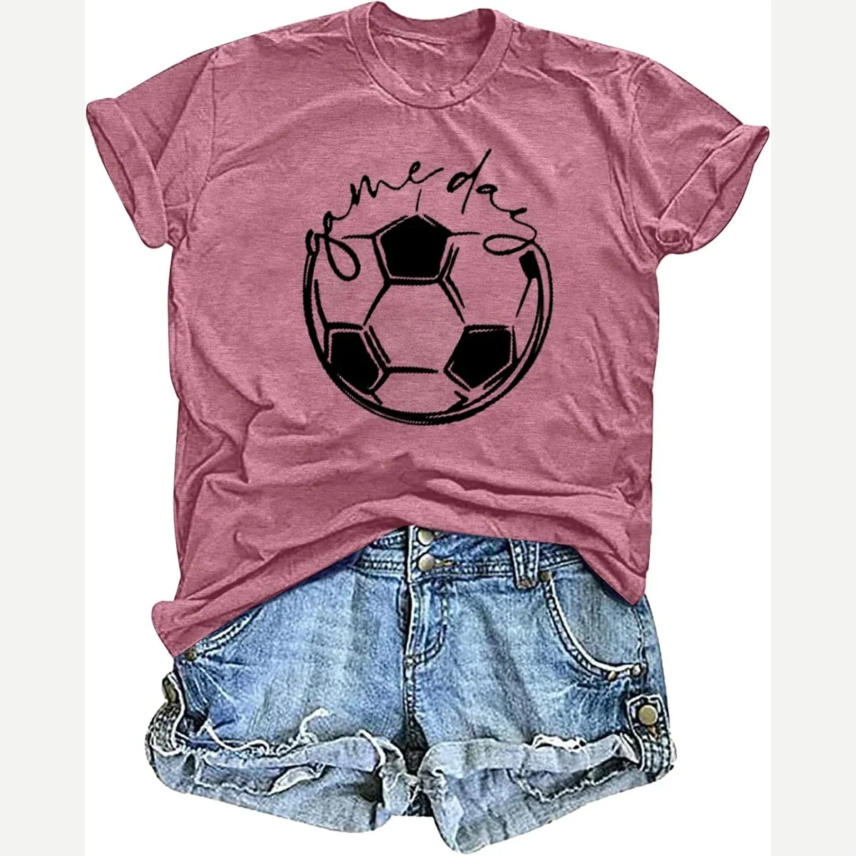 Soccer Mom t-shirt, pink print by KNEYATTA
