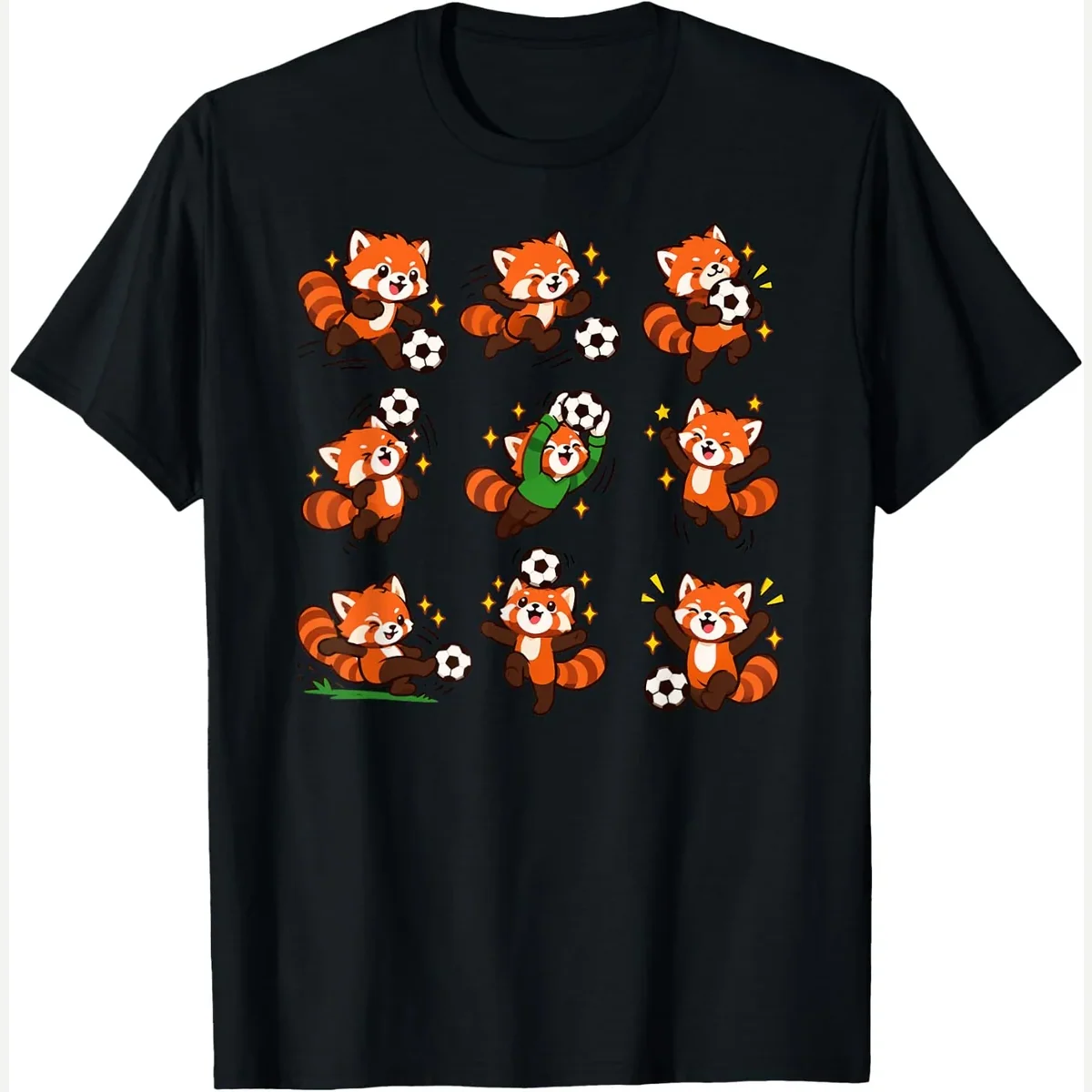 Red Panda Playing print by Cute Red Panda Soccer Fan Animal Lover