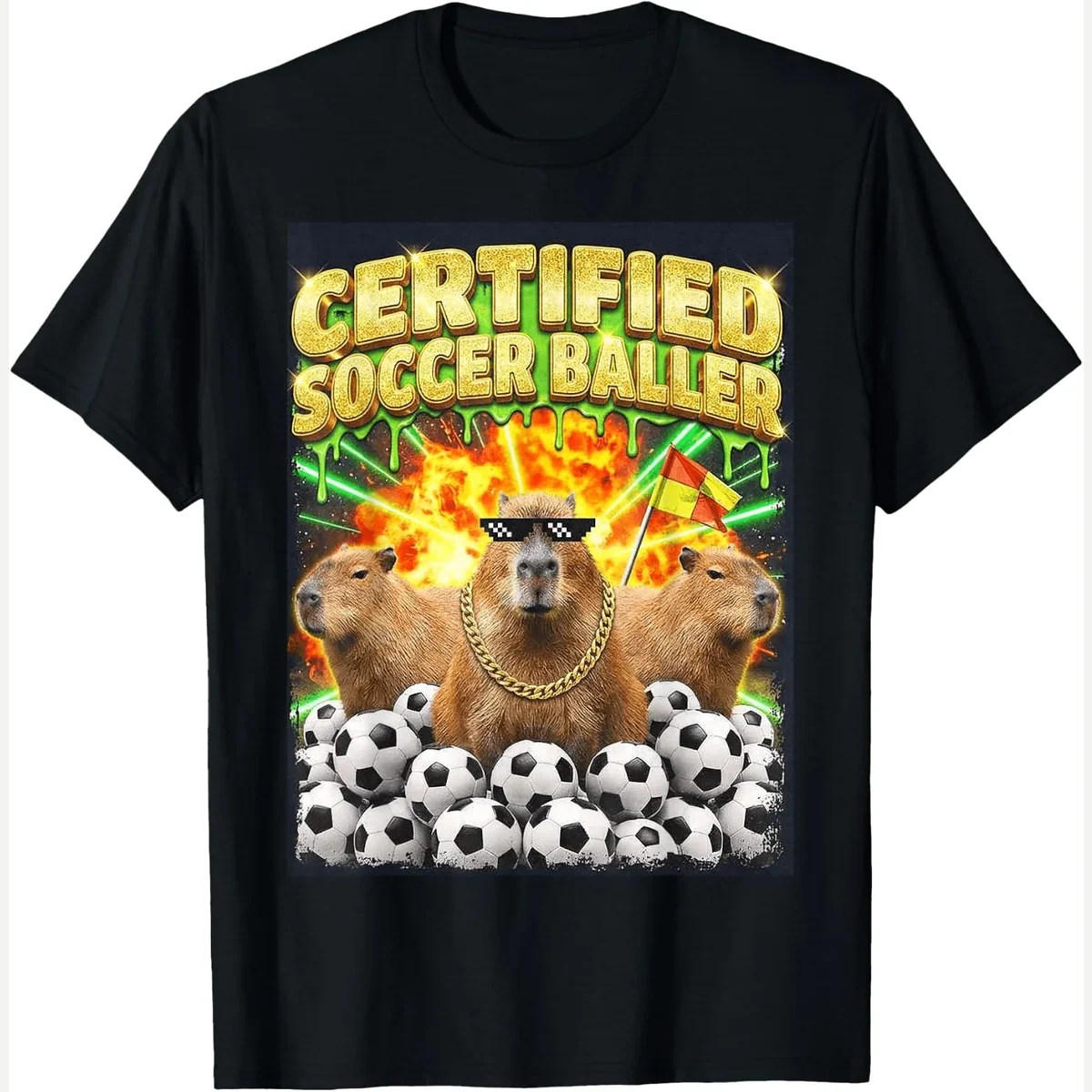 Certified Baller Meme Ironic Capybara Bootleg print by Funny Capybara Meme & Sports Aesthetics