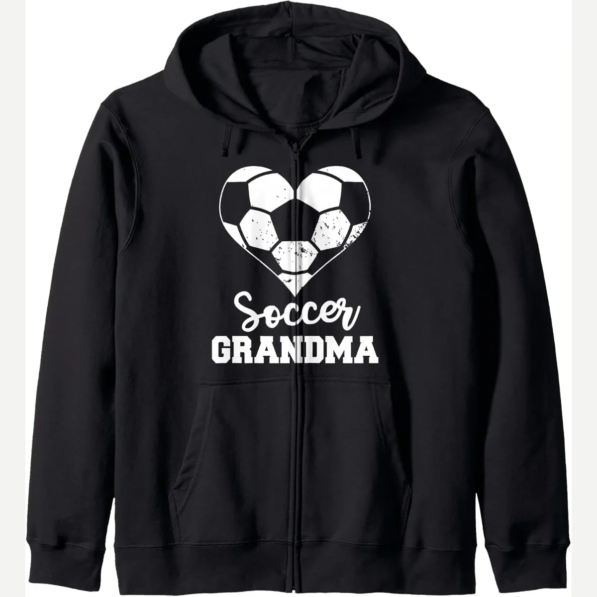 Heart Zip Hoodie print by Soccer Grandma By June
