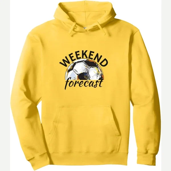 WEEKEND FORECAST Footballer Pullover Hoodie print by SOCCER LIFE