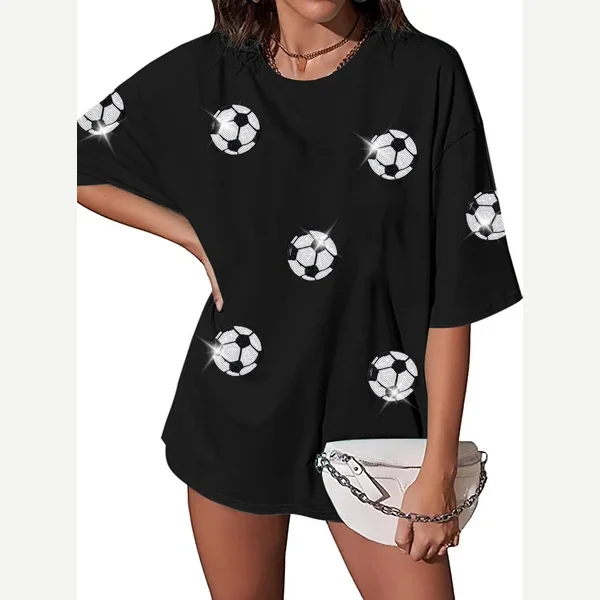 Oversized Sequin Day Tees Jersey Sport print by ASTANFY