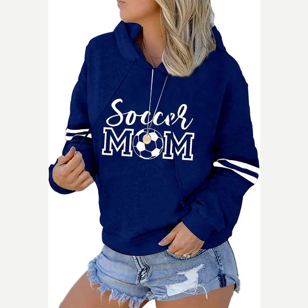 Hooded With Pockets Striped Pullover Loose Print print by Sunidol