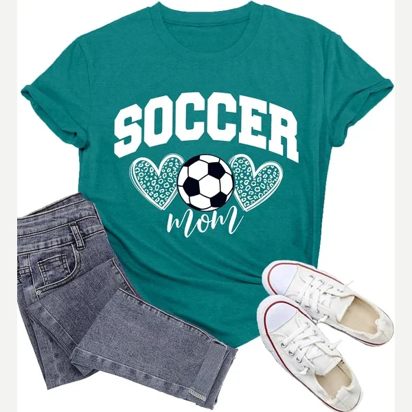Soccer Mom t-shirt, cyan print by Wlen