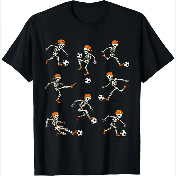 Halloween Skeleton Playing print by Halloween Skeleton Soccer Player Graphics