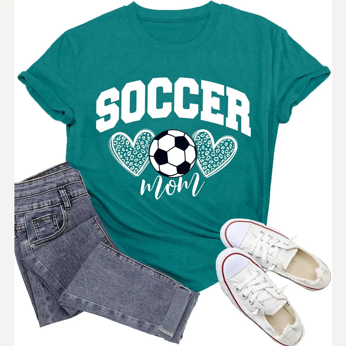 Soccer Mom t-shirt, cyan print by Wlen