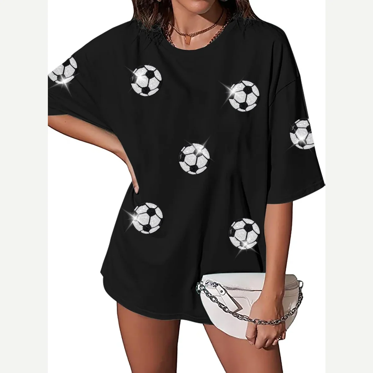 Oversized Sequin Day Tees Jersey Sport print by ASTANFY
