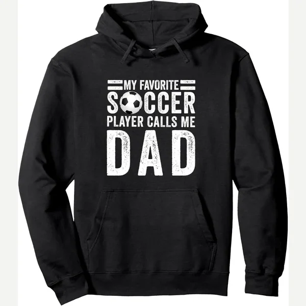 My Favorite Calls Me Pullover Hoodie, soccer sport apparel print by Soccer Sport Apparel