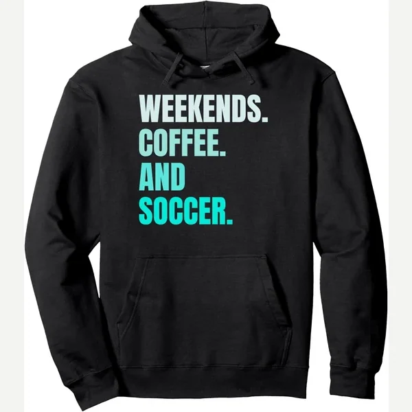Weekends Coffee And Lovers Fan Pullover Hoodie print by Weekends Coffee And Soccer Vintage Retro Tees Co