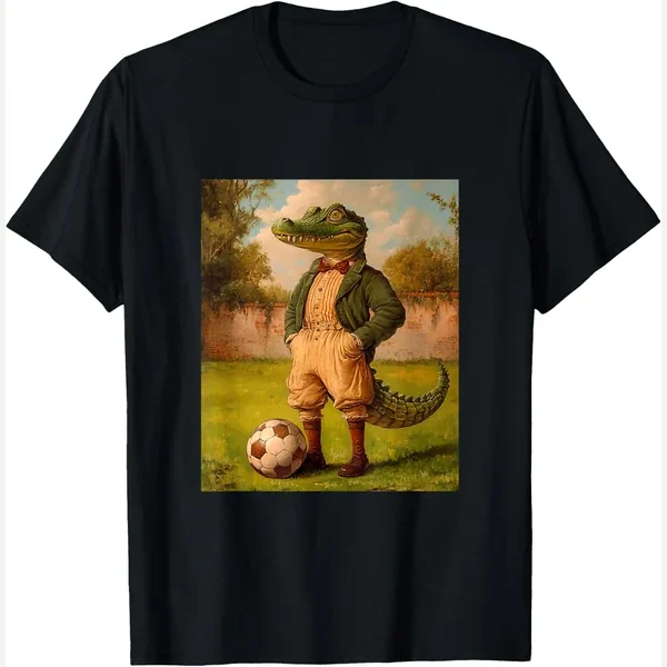Crocodile Playing Weird print by Crocodile Lover Soccer Player Apparel
