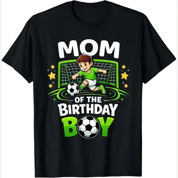 Mom of The Soccer Player print by Birthday Boy Soccer Player Family Matching Tee