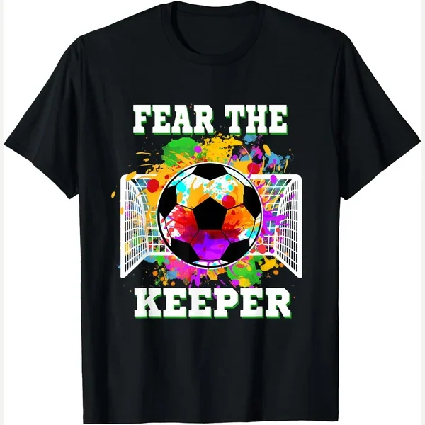 Goalkeeper t-shirt, black print by Funny Soccer Player Gift