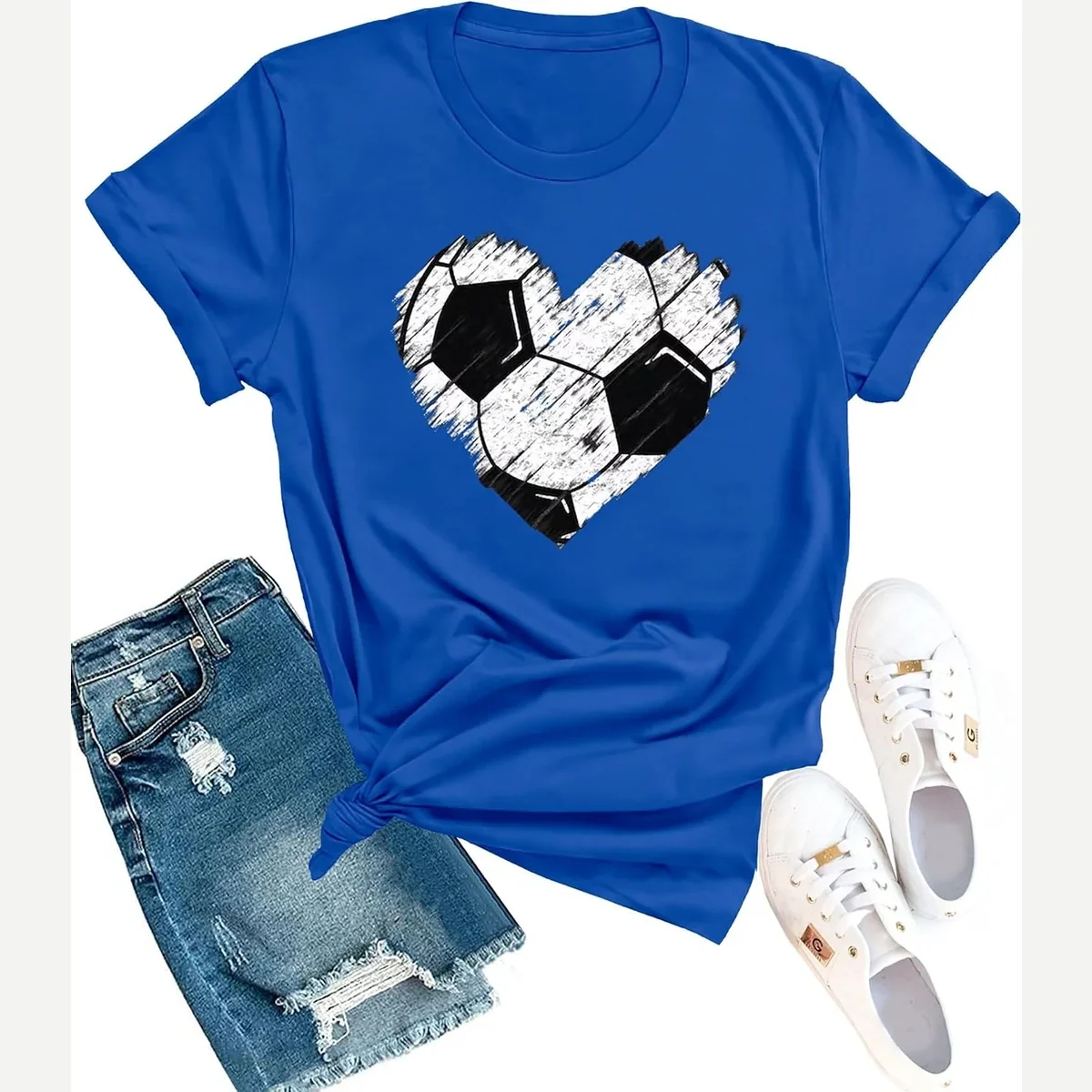 Heart Day Life Blue print by Fiscrat