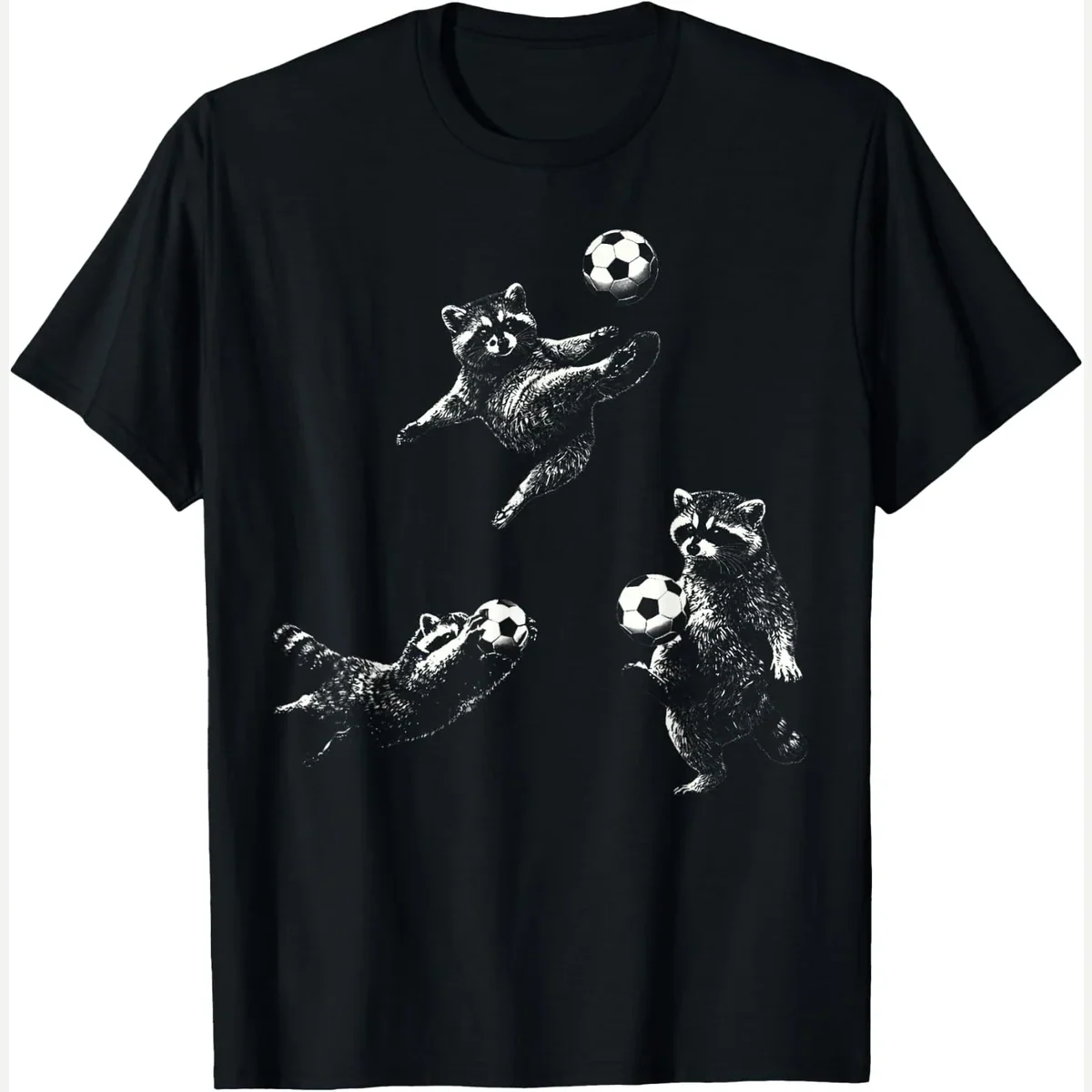 Racoon Playing Day print by Funny Raccoon Game Day Soccer Retro Vintage