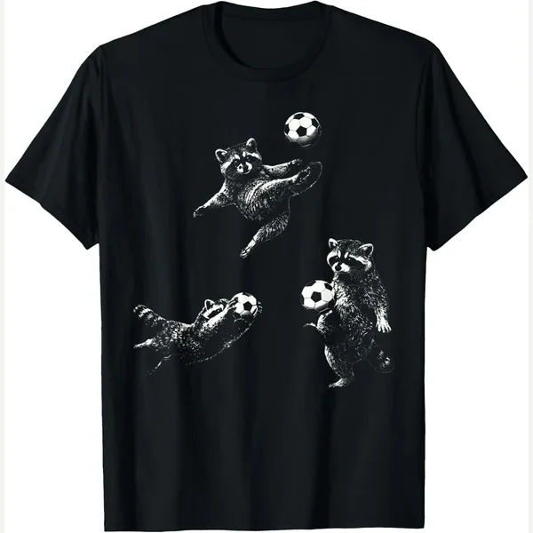 Racoon Playing Day print by Funny Raccoon Game Day Soccer Retro Vintage