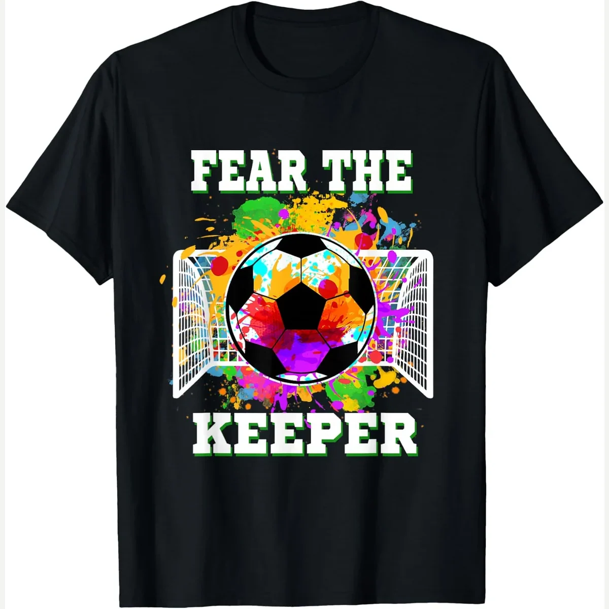 Goalkeeper t-shirt, black print by Funny Soccer Player Gift
