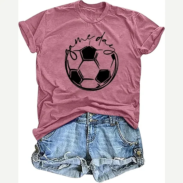 Soccer Mom t-shirt, pink print by KNEYATTA