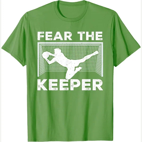 Goalkeeper t-shirt, grass green print by Funny Soccer Player Gift Ideas For Goalkeeper