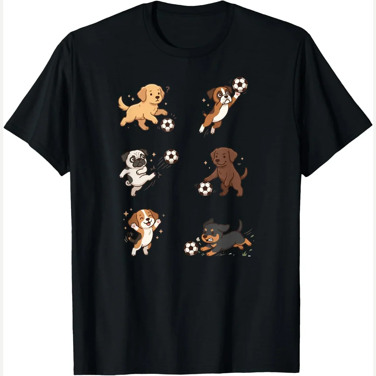 Silly Dogs Playing Pet Lover print by Kawaii Dogs Soccer Player Funny Team Tee