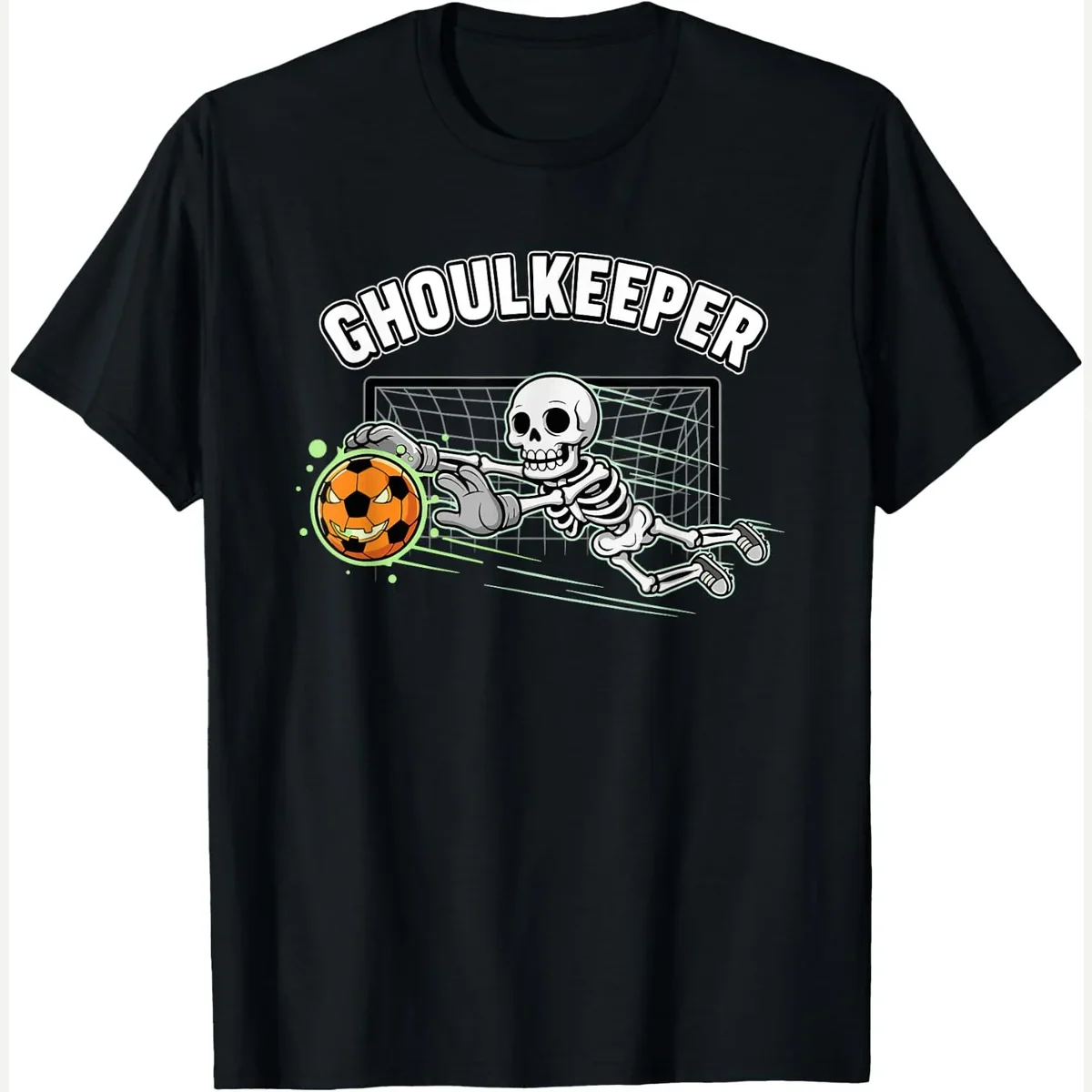 GHOULKEEPER Skeleton Halloween Pun print by Ghoulkeeper Soccer Goalie Halloween