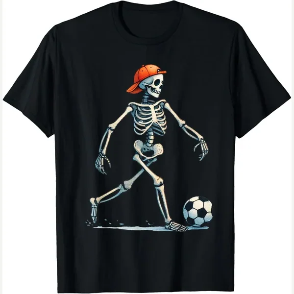 Skeleton Halloween Costume print by Skeleton Soccer Halloween Boys Tees
