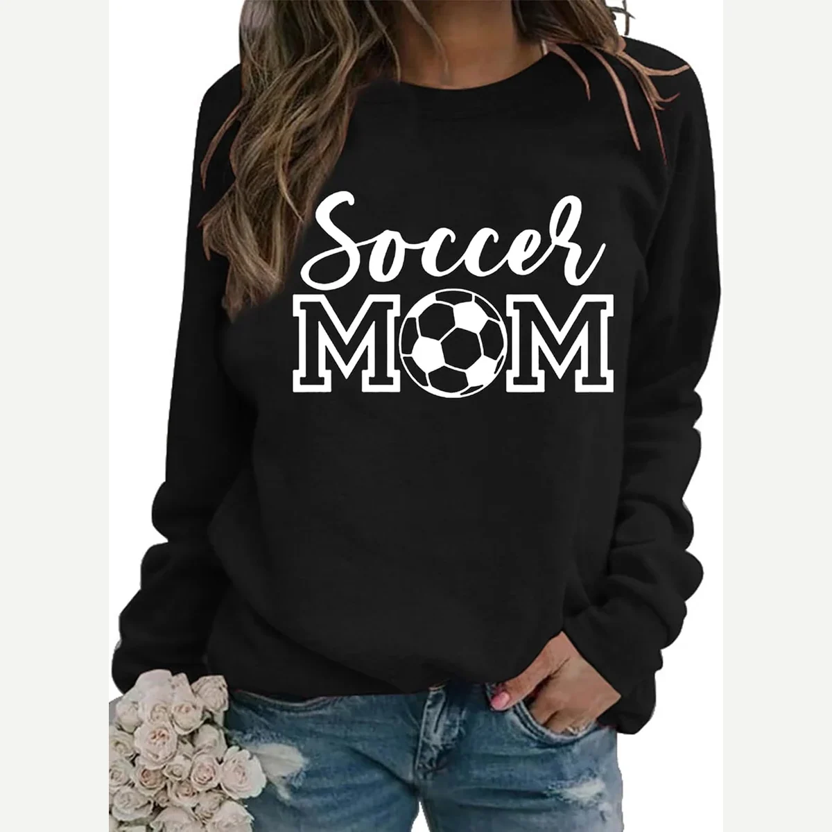 Sweatshirt Crewneck Pullover Black print by Sunidol