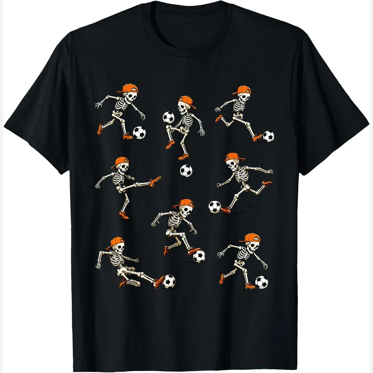 Halloween Skeleton Playing print by Halloween Skeleton Soccer Player Graphics