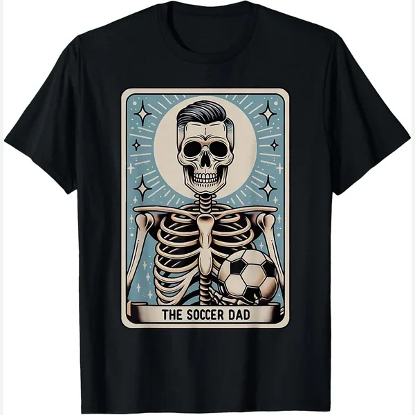 Skeleton Tarot Card Halloween Sport Lover print by Soccer Dad Tarot Card Skeleton Soccer Player