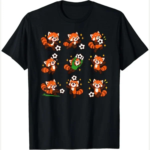 Red Panda Playing print by Cute Red Panda Soccer Fan Animal Lover