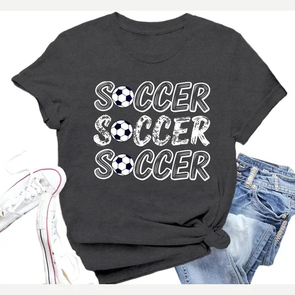 Soccer Mom t-shirt, grey print by Valiri
