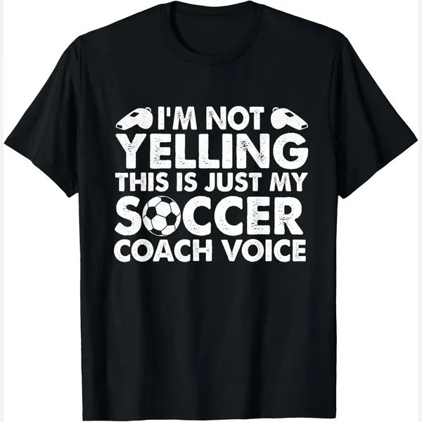 I'm Not Yelling This is Just My, soccer coach tee print by Soccer Coach Tee